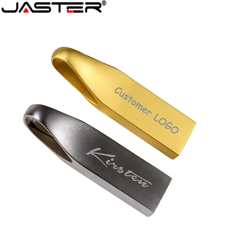 JASTER 2,0 металлический USB флеш-накопитель с логотипом на заказ, Цепочка для ключей 128 Гб 64 ГБ 32 ГБ 16 ГБ 8 ГБ 4 ГБ карта памяти