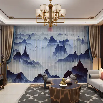 

3D Window Curtain Mountains print Luxury For Living Room kids Bedroom Drapes Cortinas Rideaux Customized size