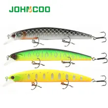 JOHNCOO Minnow Hard Fishing Lure 130mm 20g Wobbler Bait Long Casting Bass Slow Sinking Lure Quality Hooks 8Colors Fishing Tackle