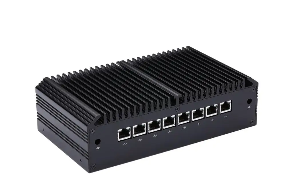 Latest New 8 Gigabit Lan Core i3 i5 i7 NIC Firewall Router AES-NI Fanless Computer,Support PFsense,Q800GE