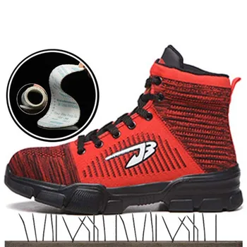 

Fashion Mens Work Shoes Anti-Slip Lace-up High Top Streetwear for Fall Winter Spring H66