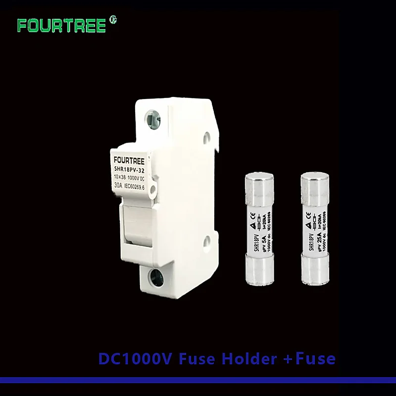 1Set Fuse Holder with 10*38mm DC 1000V 1A 3A 5A 10A 15A 20A 25A 32A For Solar System Protection PV BAT Fuses | Обустройство дома