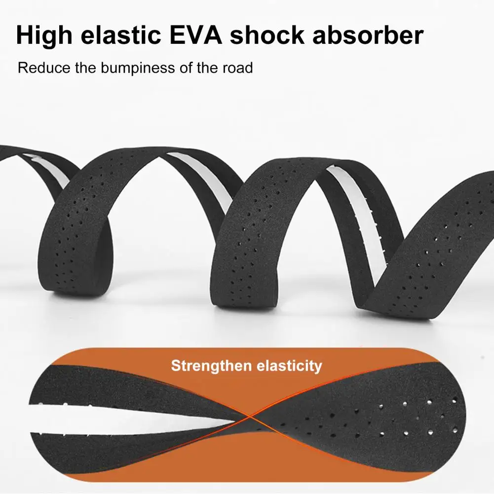 1 Set EVA Bar Tape High Tenacity Handlebar Tape Adhesive Bike Handle Shock Absorbing Bar With Hole for Road Bike