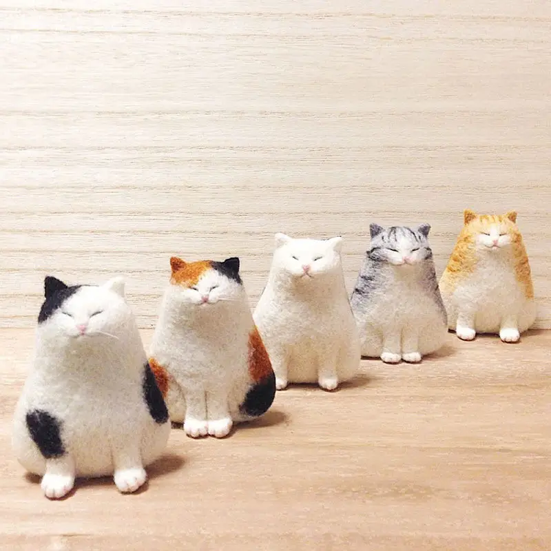 Кошачья кошечка, кукла, войлочная, не готовая, сделай сам, шерсть, войлок, ручная работа, игрушка, креативный подарок, животное, кулон, материал, посылка, набор