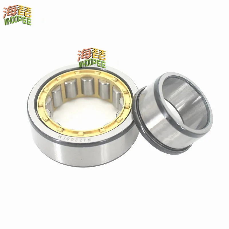 Rolamentos de Rolos Cilíndricos Única Fileira de Bronze Usinado Gaiola Nj2205 2505k para Motocicletas ij Planeta Esporte Nj2205em 25*52*18 mm