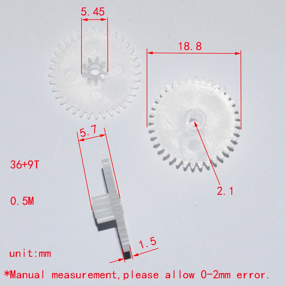 

10/100 шт. 36 + 9T 2,1 отверстие 0,5 м пластиковые шестерни Радиоуправляемый автомобиль самолёт Робот детские игрушки для мальчиков diy Детские аксессуары Монтессори GP36092B