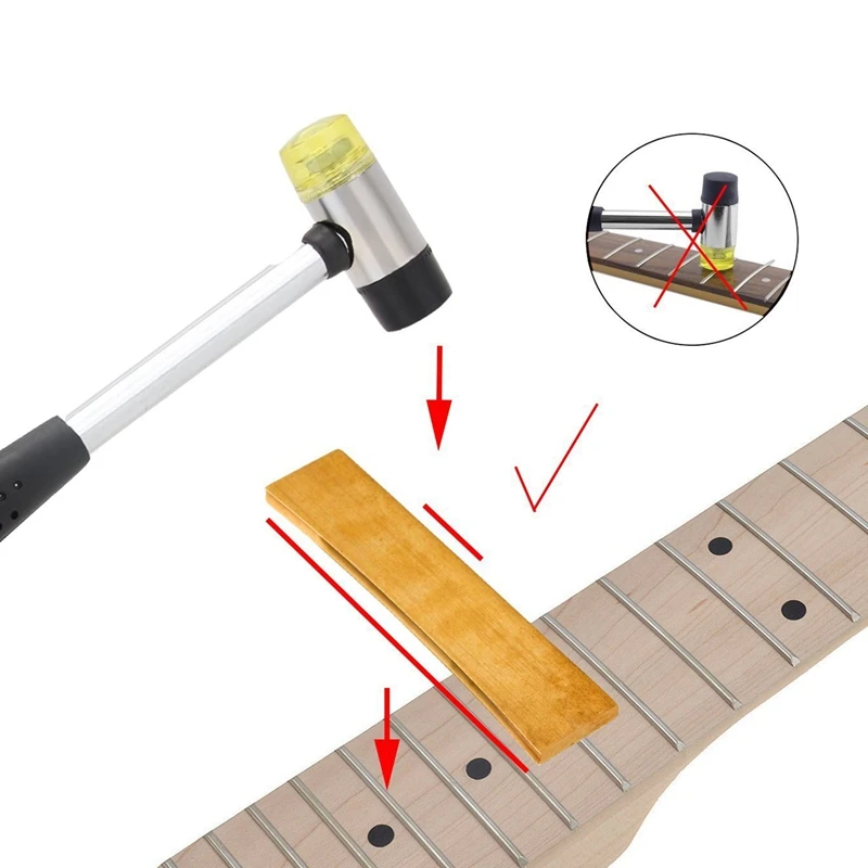 Электрогитары для электрической бас-гитары, гриф из проволоки Инструмент инкрустации 7,25/9,5/10/12/14/15/16/17/20 дуги Давление Съемник изоляции проводов на каблуке(9 шт