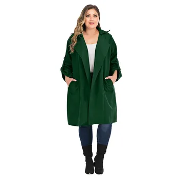 

2020 Fall Windbreaker Jacket Women Basic Coat Hooded Drawstring Long Outwear Plus Size Green Bomber Jacket Sweatshirt #YL10