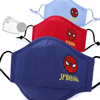 

Disney Marvel Spiderman Captain american kid Face mask Face Masks with Filter PM2.5 toy Spiderman Kids Dustproof Anti Air kid