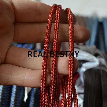 

5m/lot approx: 3mm red stainless steel wire braided rope cords for necklaces making bracelets making stainless steel cords diy