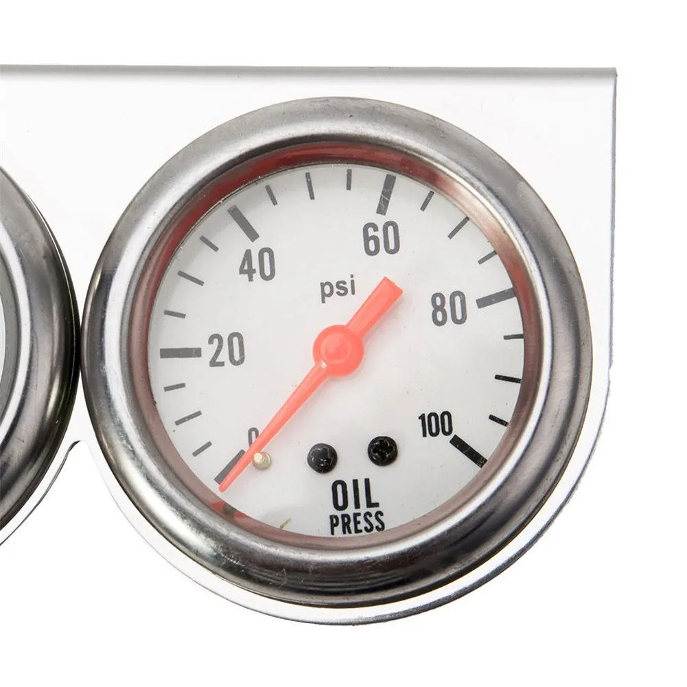 Universal Car 2'' 52mm Chrome Volt+Water Temp Gauge+Oil Pressure Gauge Triple 3 Gauge Set Gauges Kit