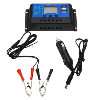 

Portable 60W Solar Panel Module With 30A 12V 24V Controller Car Charger for RV Car Boat LCD Display PWM Controller Charger Modle