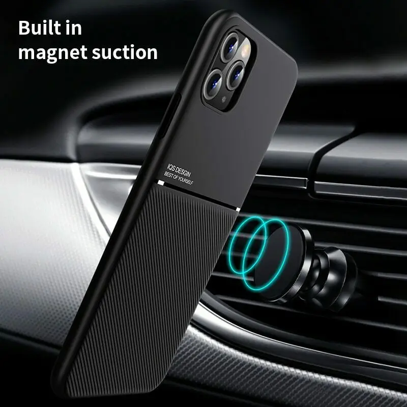 

Luxury Silicone Magnetic Matte Phone Case For iPhone 11 Pro XS MAX XR X 7 8 6 6S Plus Slim Leather Texture Protective Cover Case