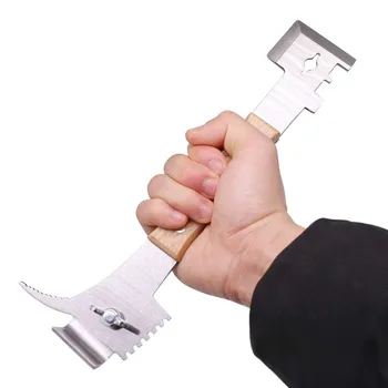 

2019 Multifunctional Bee Scraper Beekeeping Tool Stainless Steel Cut Honey Wood 20*12*5cm 1Pc Multi-function cutting knife