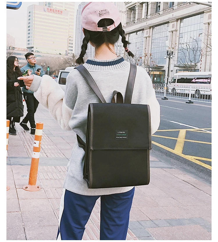 Harajuku женский корейский стиль рюкзака Рюкзак Простой квадратный японский Junior школьная сумка мягкая сестра