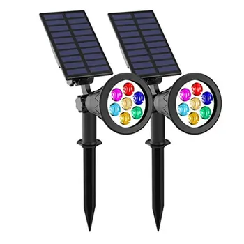 

2 pcs Solar Lawn Lamp 7Led Light Control Projection Light Outdoor Garden Landscape Courtyard Wall Washer Lamp