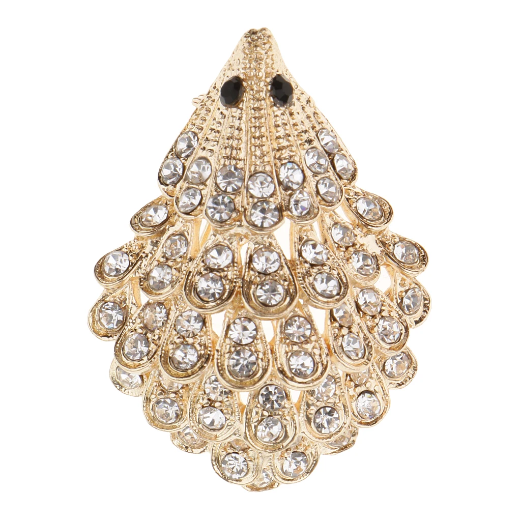 Cute Sparkle Rhinestone Hedgehog Porcupine Shape Animal Brooch Pin Gold/silver color