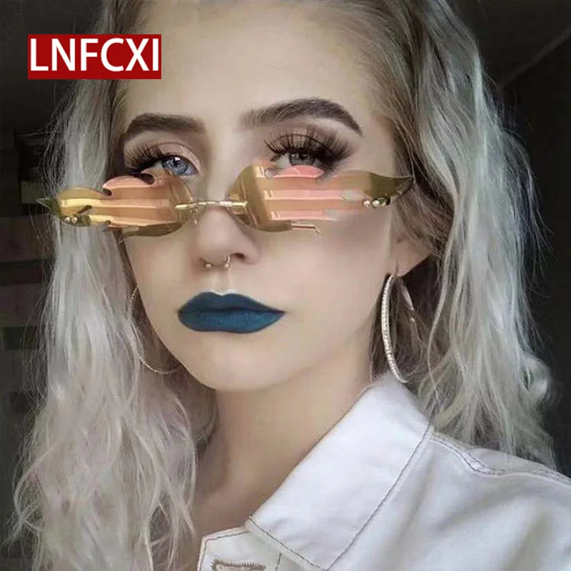 Винтажные Солнцезащитные очки LNFCXI в форме кошачьего глаза и огненного пламени