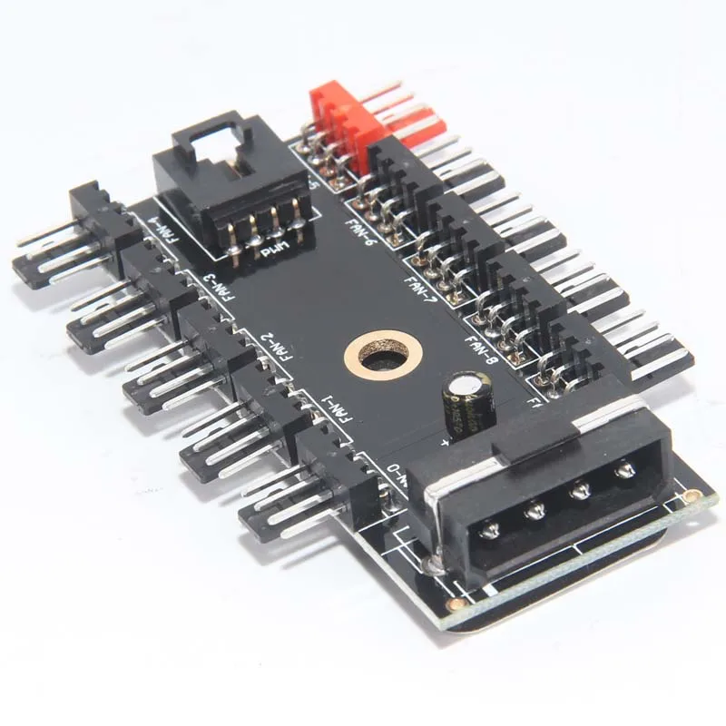 NEW Black PC 1 to 10 4Pin Molex Cooler Cooling Fan Hub Splitter Cable PWM 12V 4Pin Power Supply Adapter For BTC Antminer Mining