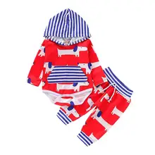 2 предмета, прекрасная детская одежда, комплект с длинными рукавами и круглым вырезом, комбинезон с капюшоном и принтом собаки из мультфильма, штаны весенне-осенняя одежда для мальчиков и девочек