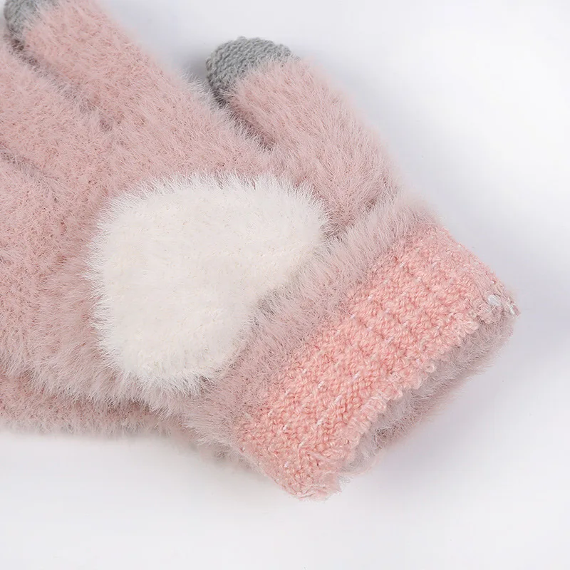 TRUENJOY модные милые женские зимние перчатки с полными пальцами мягкие теплые удобные вязаные перчатки Варежки женские перчатки для взрослых