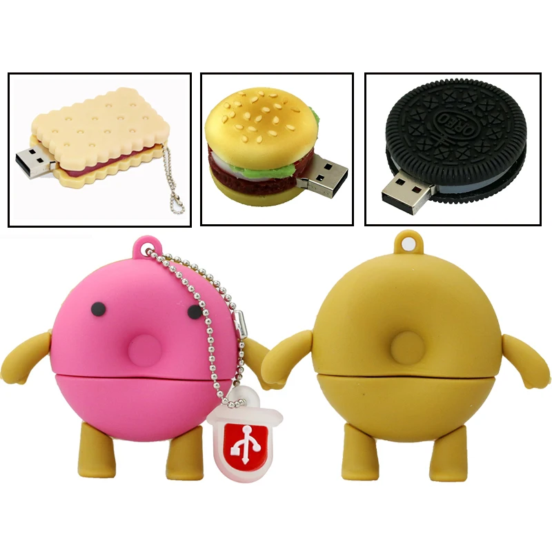 Новый мультфильм пончики USB флешка диск памяти флешки Флешка Персонализированная 4 ГБ 8 ГБ 16 ГБ 32 ГБ подарок PenDrive usb-накопитель