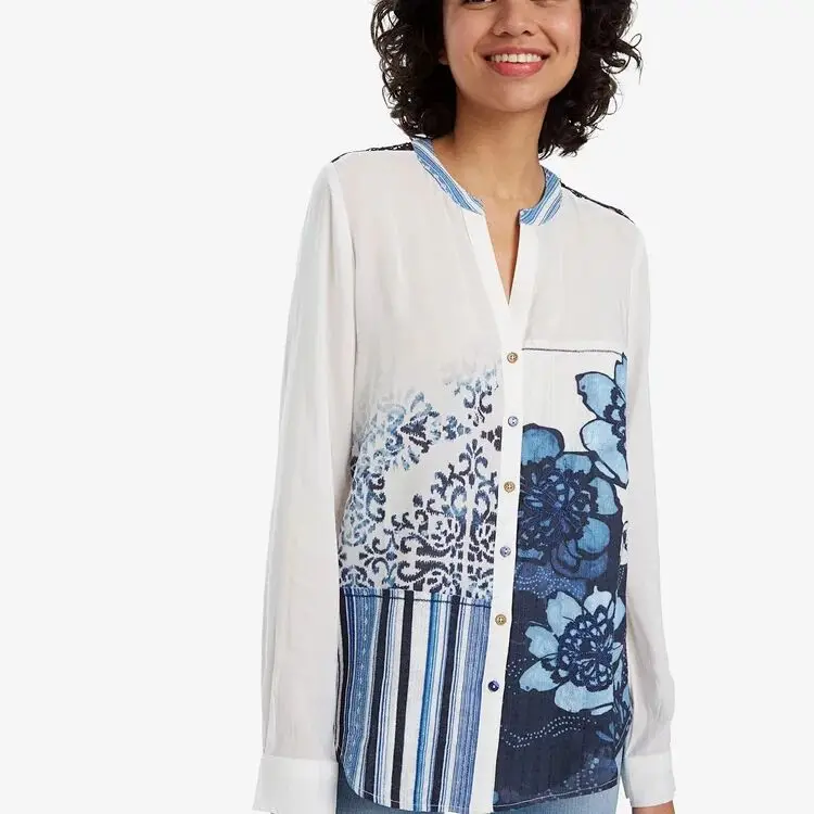 Различные принтованные Женские рубашки в Deg, Испания,(2 - Цвет: 4  s-xxl