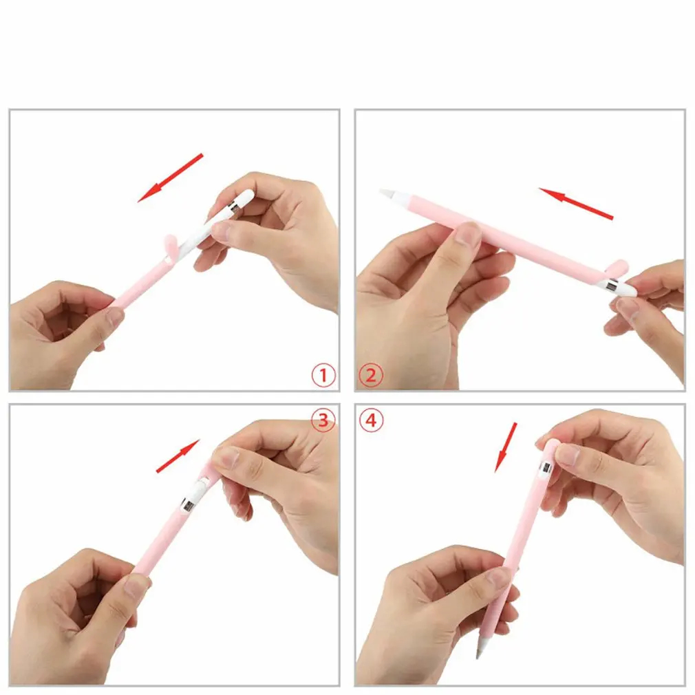 Цветной Мягкий силиконовый чехол для Apple Pencil, совместимый с iPad Tablet ручка-стилус, защитный чехол