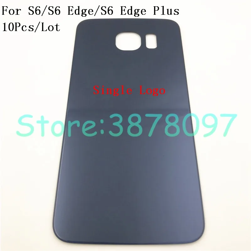 10 шт. для samsung Galaxy S6 S6 Edge S6+ S6 Edge Plus G920F G925F G928F Задняя стеклянная крышка батарейного отсека Корпус чехол Замена+ логотип