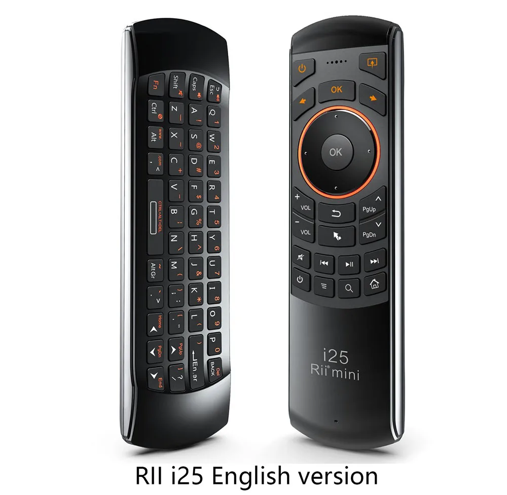 i25 English version Rii мини I25A Многофункциональная портативная беспроводная мышь 2,4G русская английская клавиатура I25 пульт дистанционного управления для Android tv пульт дистанционного управления - Цвет: i25 English version