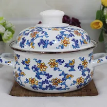 Японский фарфор эмалированная маленькая Цветочная плоская молочная электронная кастрюля Общая детская еда массивная чаша мгновенная супница суповая сковорода