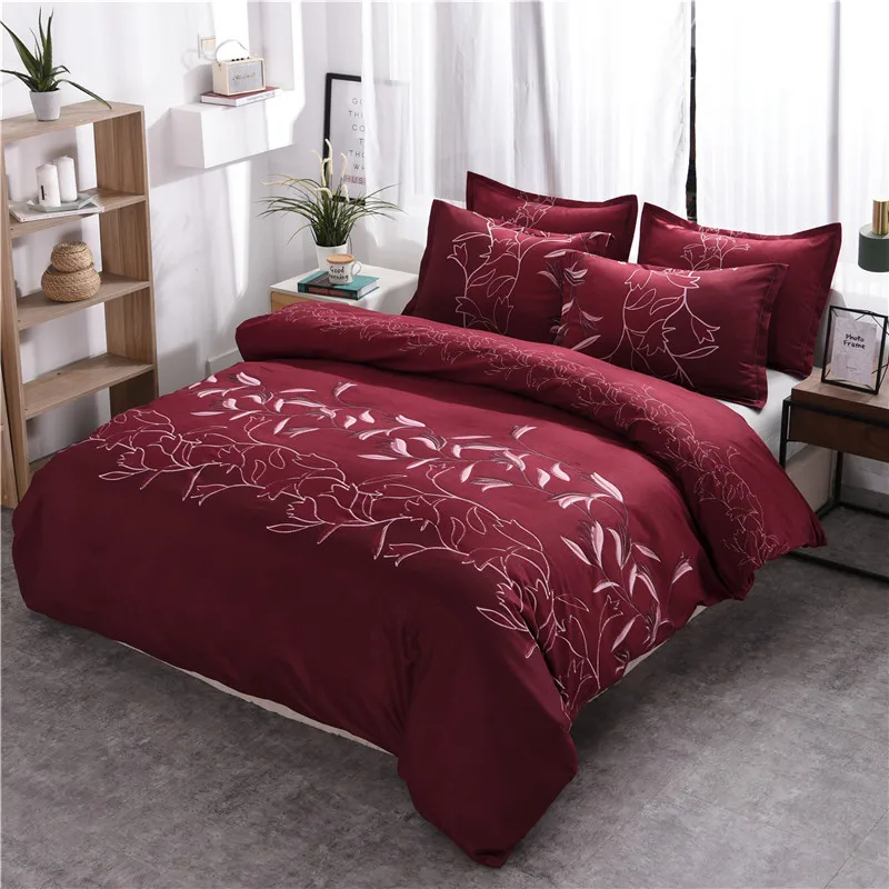 

WarmsLiving Home Textile Bedding Set Plain Simple Print Flower funda nordica cama 135 Comfortable Duvet Cover Set quilts 150