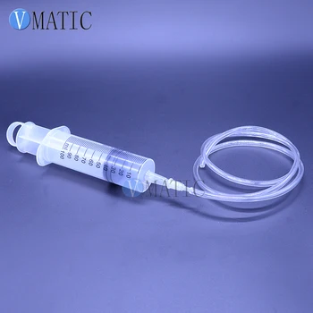 

Free Shipping Liquid Glue Dispensing Large Big 100ml 10cc Syringe Big Mouth + PVC Tube 100mm Length