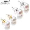 Liquidation!! AAAA – boucles d'oreilles blanches en perles d'eau douce pour femmes, bijoux en argent Sterling, de culture, de haute brillance, 6 à 11mm, 100% ► Photo 1/5