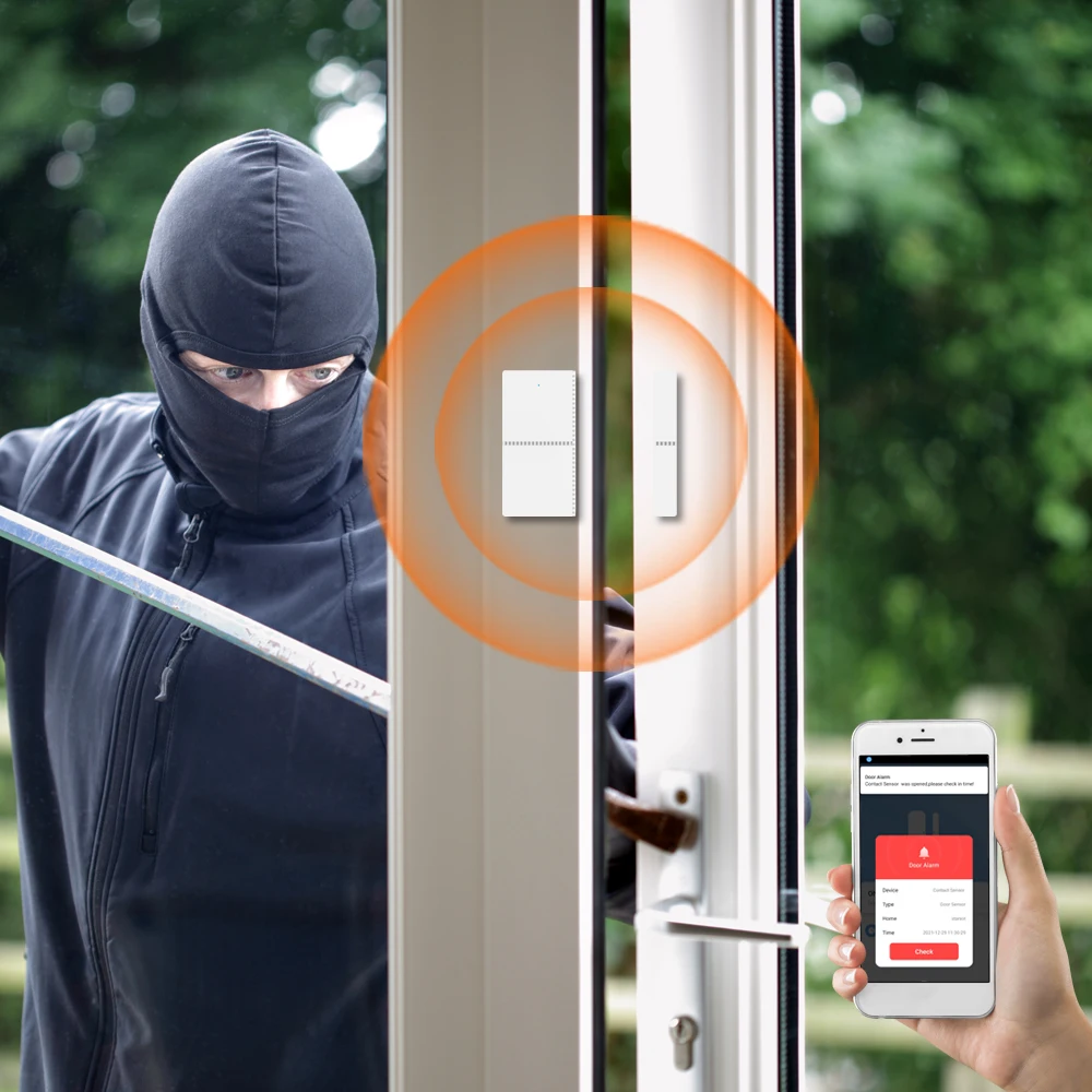 Sensor de puerta/ventana inalámbrico WiFi, detectores de puerta, accesorios de alarma de Casa Tuya compatibles con la aplicación Alexa Google Home Smart Life - AliExpress