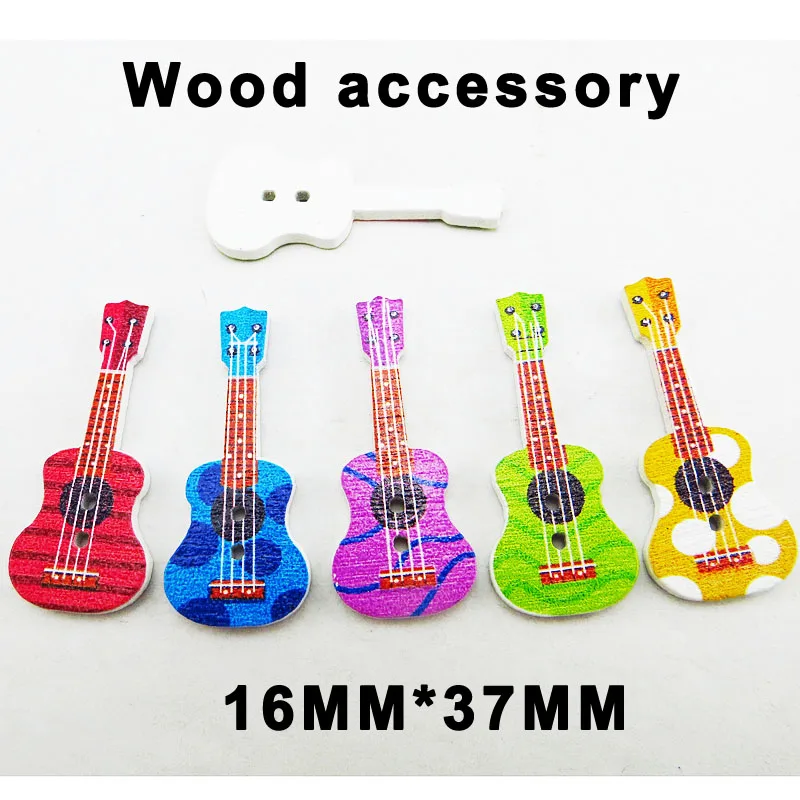 349 10 Pcs Guitar Wooden Button Scrapbooking Clothing Decorative Buttons art