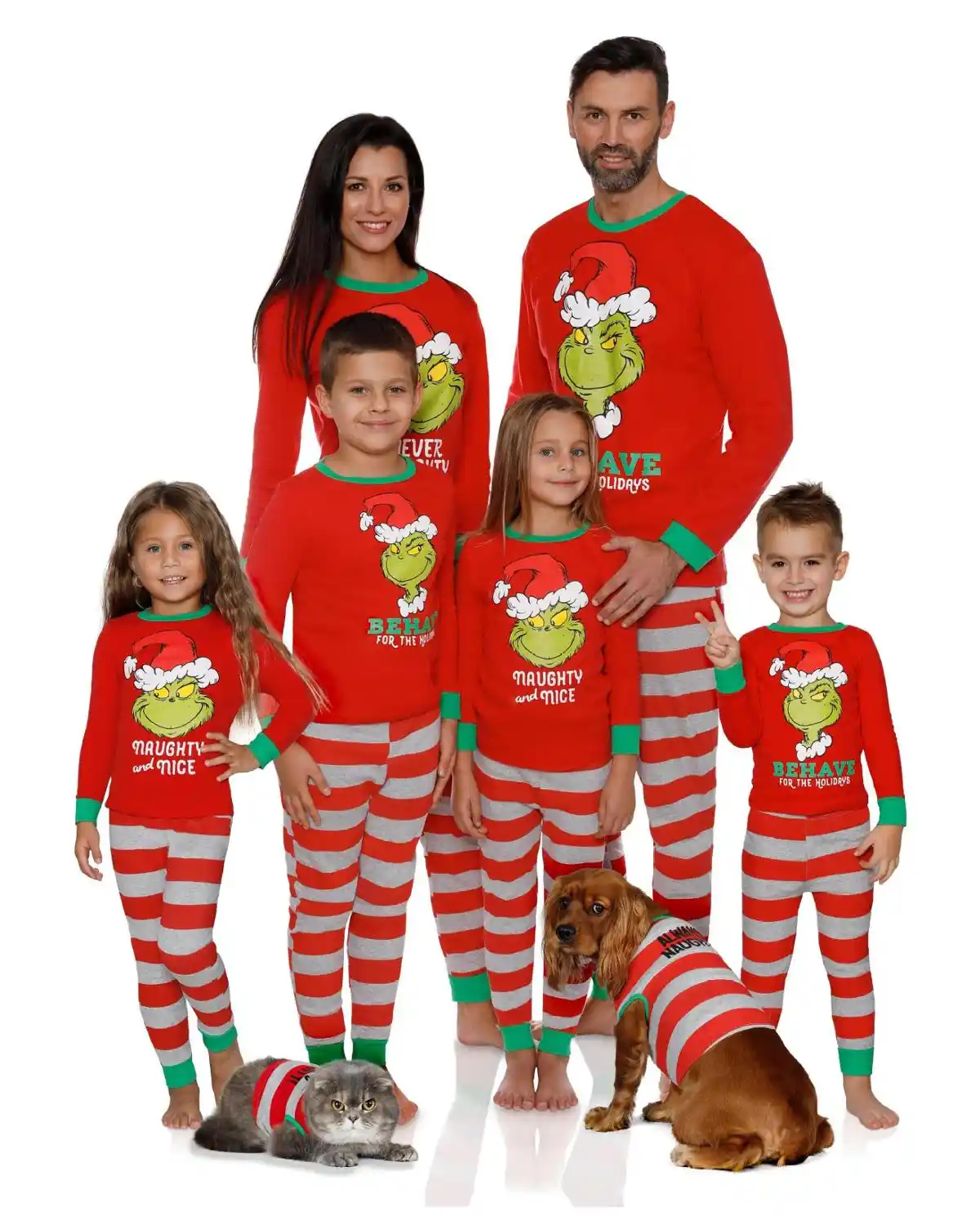 Conjuntos De Pijamas De Navidad Para La Familia Dibujos Animados Para Ropa De Dormir Con Estampado
