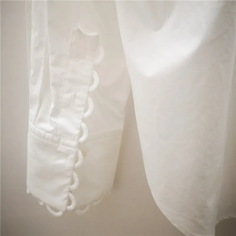 Однотонная Повседневная рубашка с v-образным вырезом, женская Свободная блузка с волнистым рукавом, дизайнерский Топ
