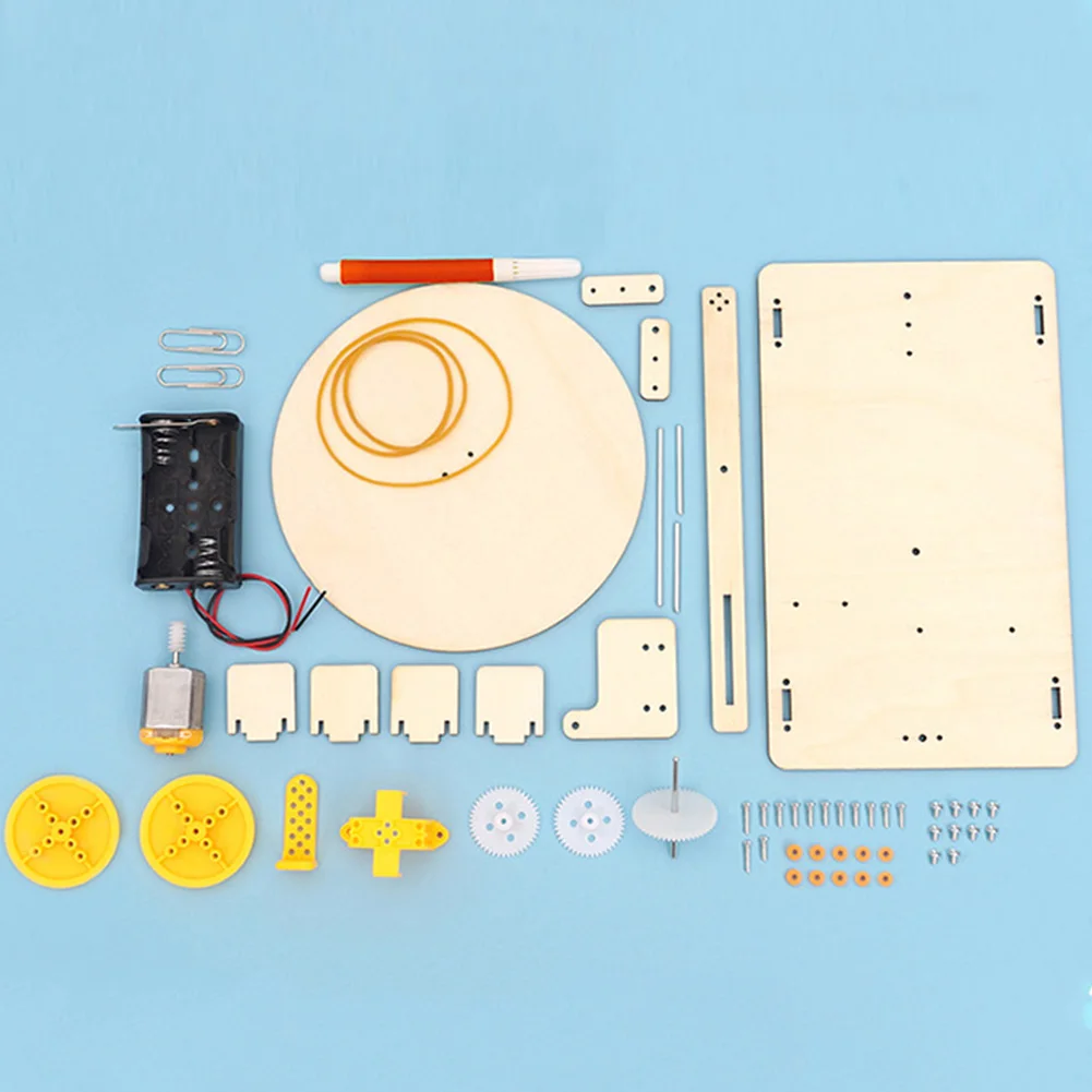 Educational Toy DIY Assembled Electric Plotter Drawing Model Physics Experiment Education Toy Kids Student Physical