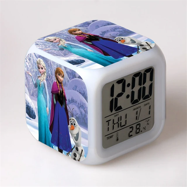 schermutseling Leegte Gevoelig voor Disney Frozen Elsa Anna Cartoon Speelgoed Wekker 7 Kleuren Nachtlampje Led Digitale  Wekker Student Bureauklok Met thermometer - AliExpress Speelgoed & Hobbies