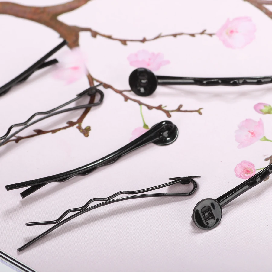 Black-Silver-Plated-Tone-Bobby-Pins-Hair-Clips-Glue-Hair-Pins-With-Pads-Hairclip-Jewelry-Diy