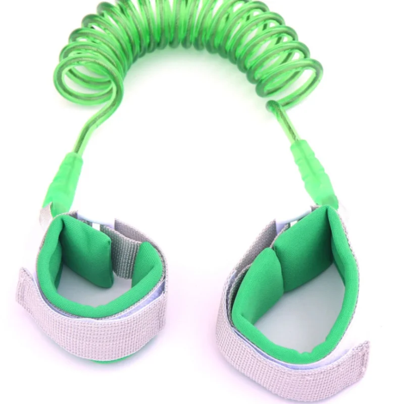 Модный 1,5 м браслет Harnais De saucurite ranglable Enfants Laisse Anti-perte Poignet lien Traction Corde bece Marcheur - Цвет: green