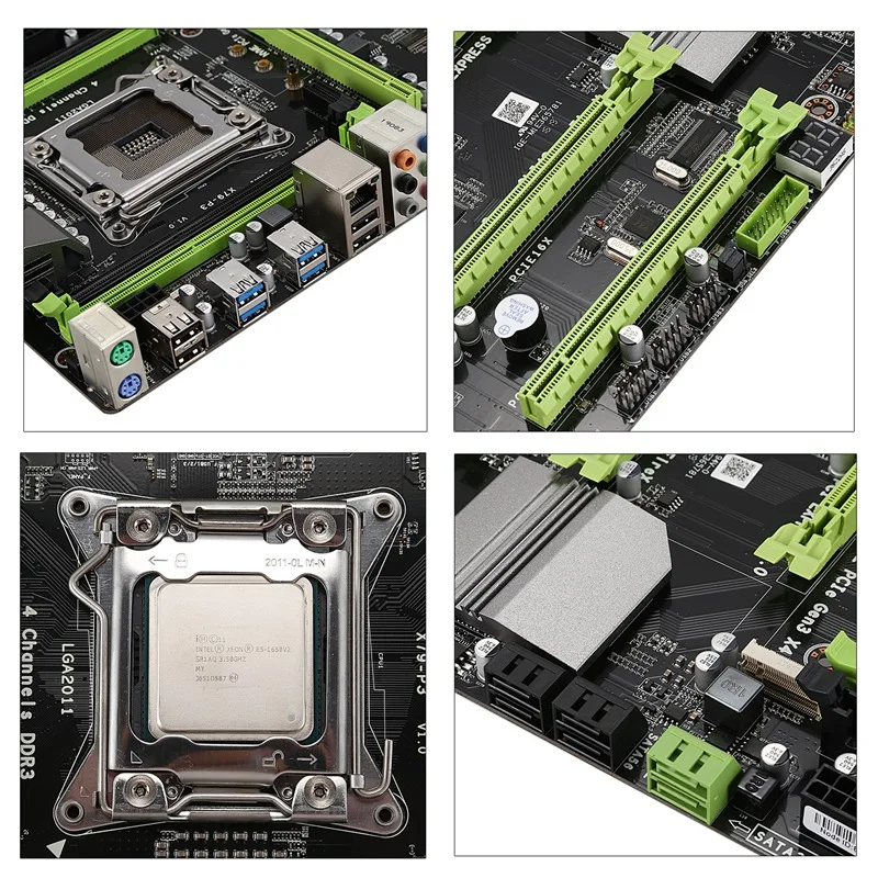 PPYY-X79-P3 LGA2011 материнская плата комбинированный набор с E5 1650 V2 cpu 4X8GB 32GB DDR3 ram 4-Ch 1600Mhz REG ECC NGFF M.2 SSD слот