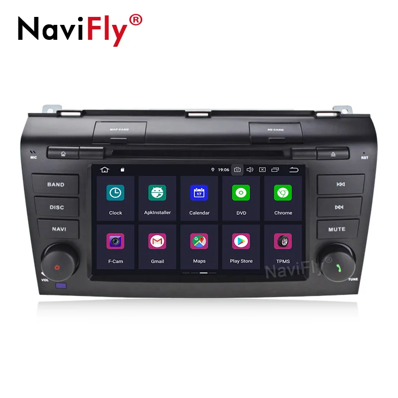 NaviFly Android 9,0 автомобильный мультимедийный плеер gps навигация для Mazda 3 мазда3 2003-2009 Автомобильный Радио DVD стерео HD 8 Core 4+ 64G AM FM