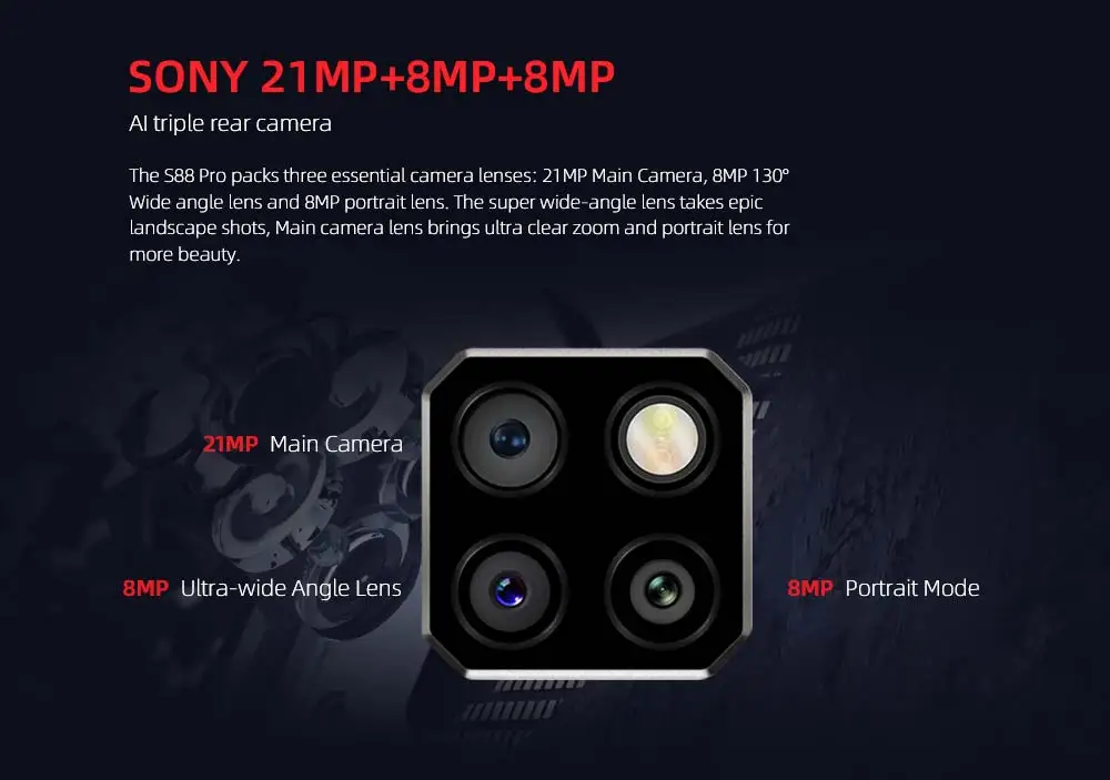 IP68/IP69K DOOGEE S88 Pro Rugged Mobile Phone 10000mAh telephones Helio P70 Octa Core 6GB RAM 128GB ROM smartphone Android 10 OS