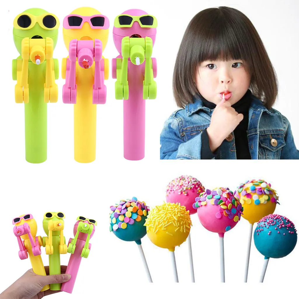 

lollipops Holder Stand Storage Robot Creative Lollipops Artifact Funny Eating lollipop Robo toys for adults antistress Baby Toy