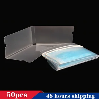 

50 pcs Dustproof Mask Folder Container Foldable Disposable Windproof Face Masks Safe Pollution Free Mask Storage Box Organizer