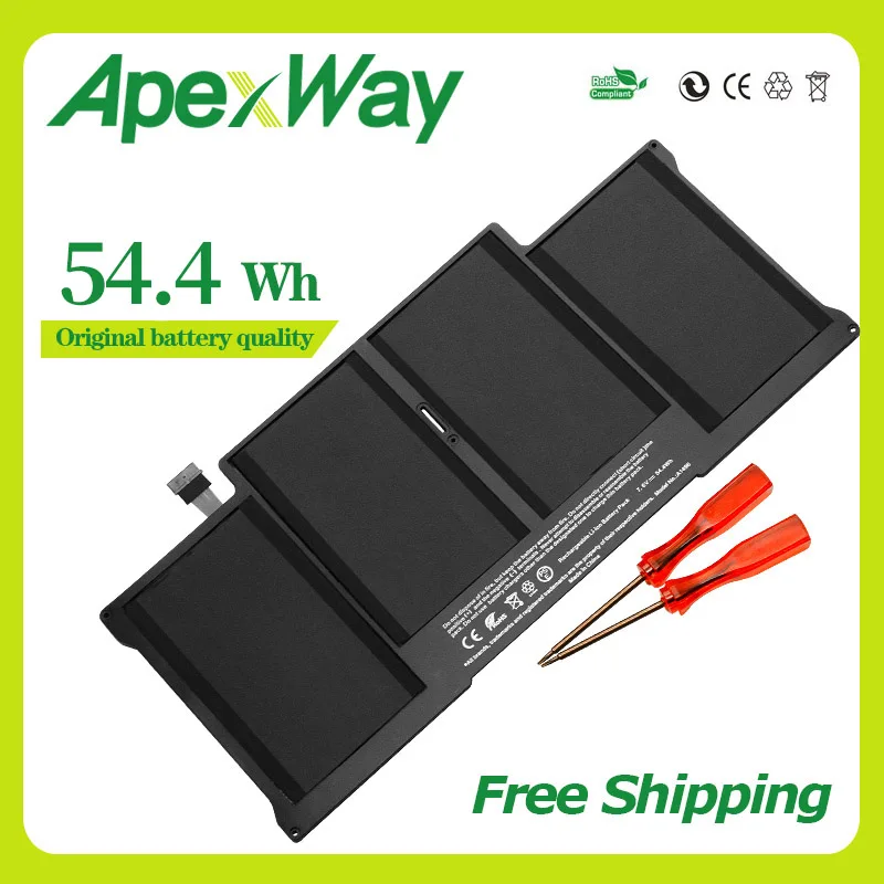 ApexWay ноутбук Батарея для Apple MacBook Air 1" A1466 2012 год A1369 2011 2012 2013 производства заменить A1405 A1496 MC966