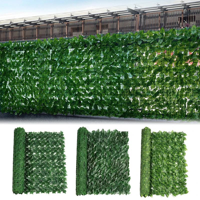 6x Planta Artificial Alfombra Verde Hierba de cobertura de Pared Cerca follaje Panel Decoración UK 