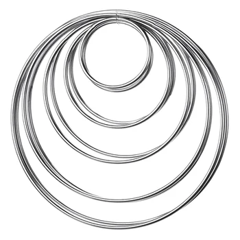 

Silver Metal Dream Catcher Ring Macrame Craft Hoop Dreamcatcher DIY Wind Chimes Accessory 50-190mm